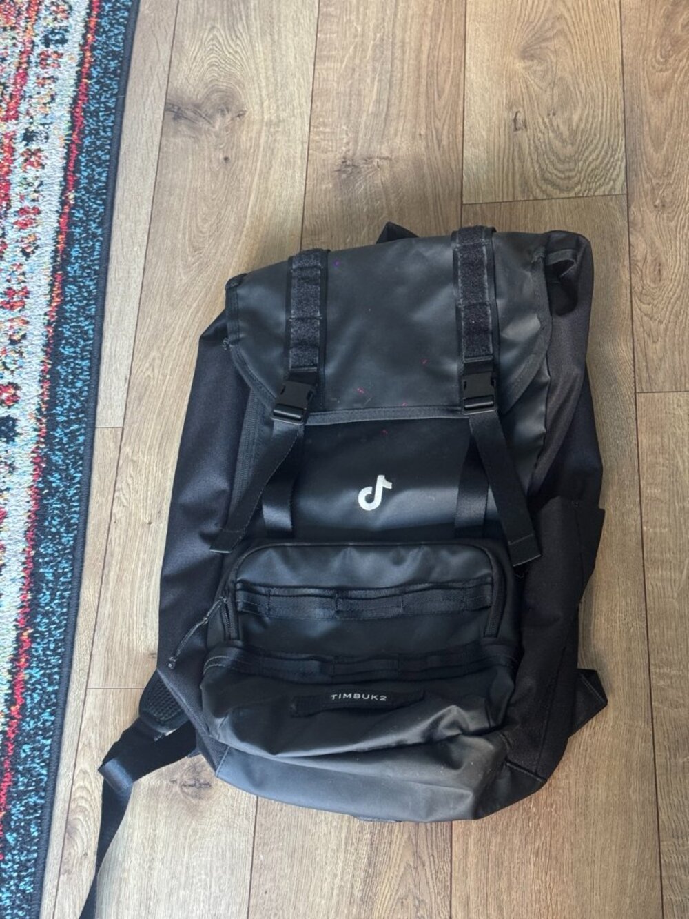 Timbuk2 Rogue 2.0 backpack — black, TikTok logo